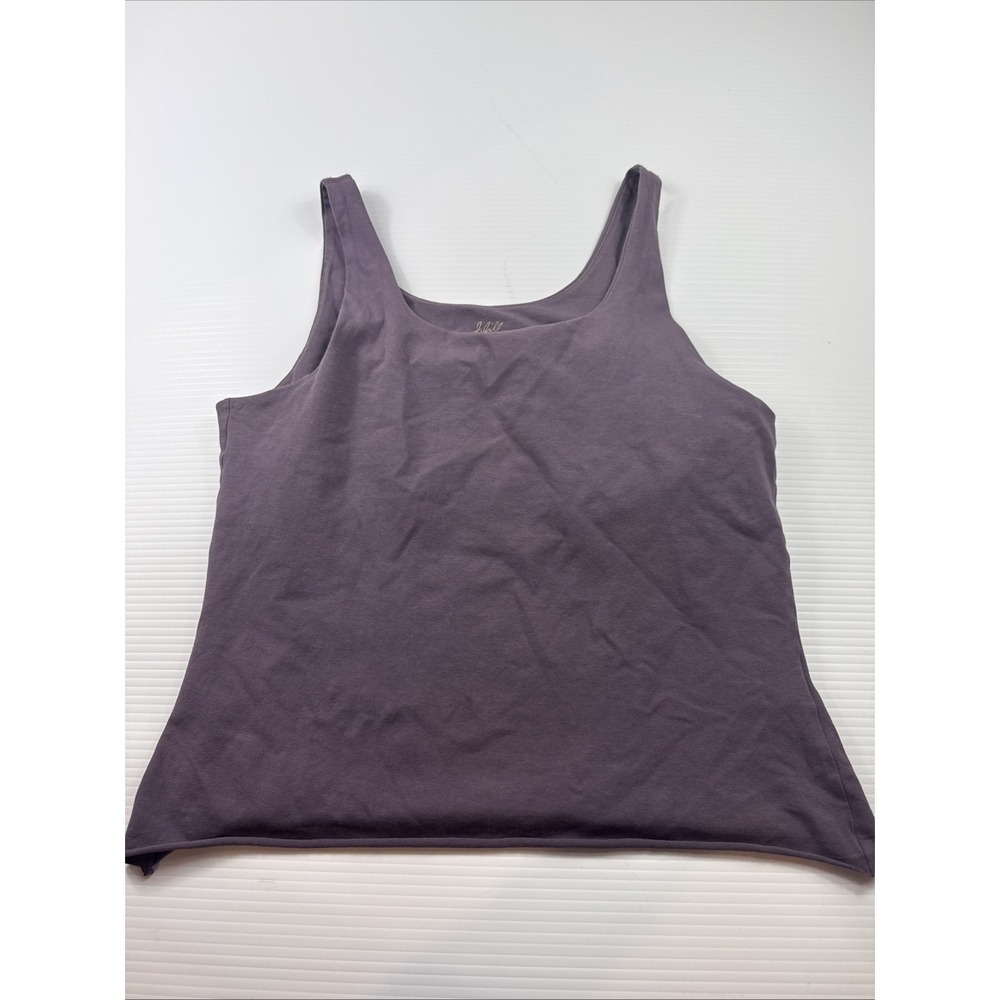 J. Jill Knit Scoop Neck Wide Strap Shelf-Bra Tank Top Stretch Size M Purple